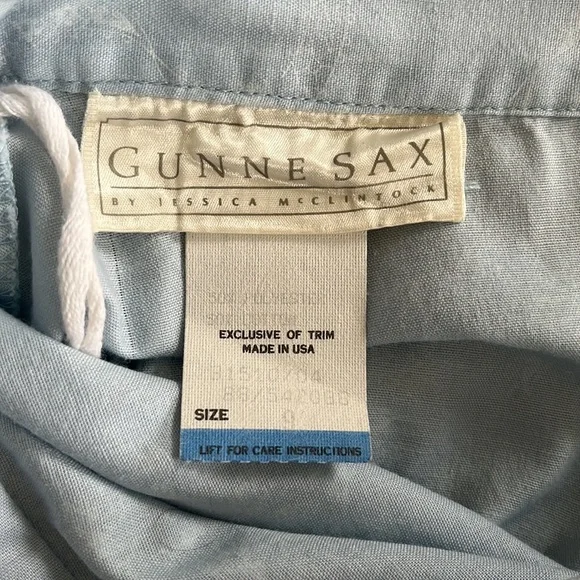 Vintage 80s Gunne Sax Skirt Blue Midi Prairie Floral - Picture 4 of 6